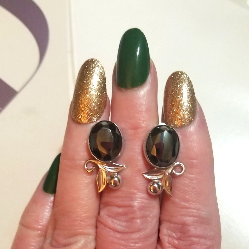 Clark & Coombs Sterling Hematite Antique Earrings